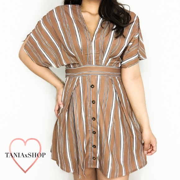 Brown Striped Dress - Picture 3 of 6
